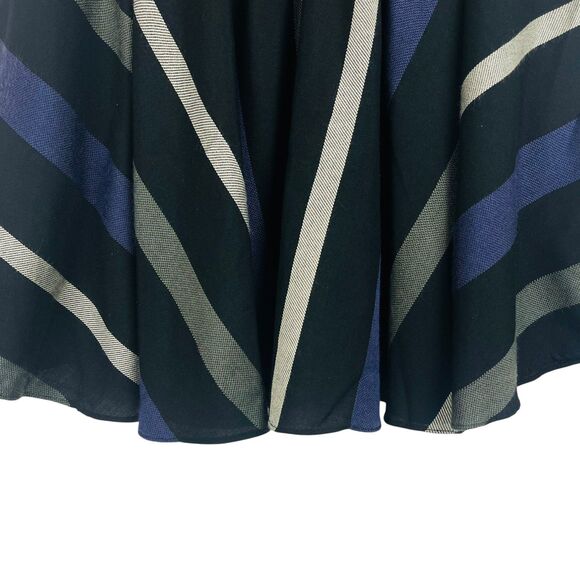 BCBG Generation Skirt Womens Medium Black Purple Striped Flare Pull On Casual - Picture 4 of 5